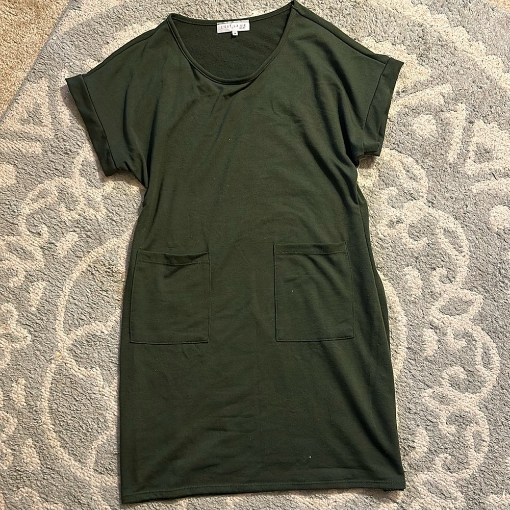 Green mini dress